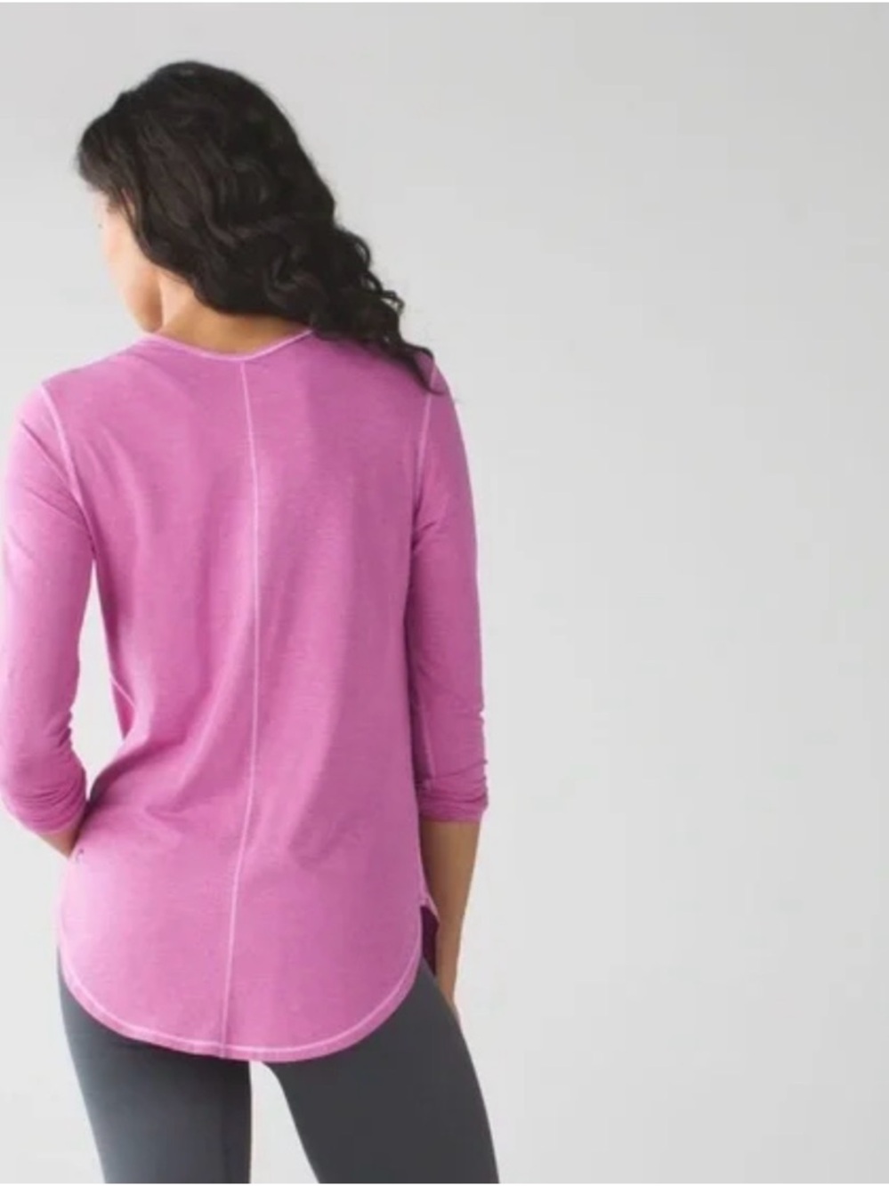Lululemon Yogini 5 Year Long Sleeve Wee Stripe Pink Size 8 Thumbholes